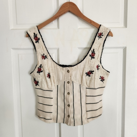 NEW Free People Rose Bud Knit Top - Picture 4 of 11